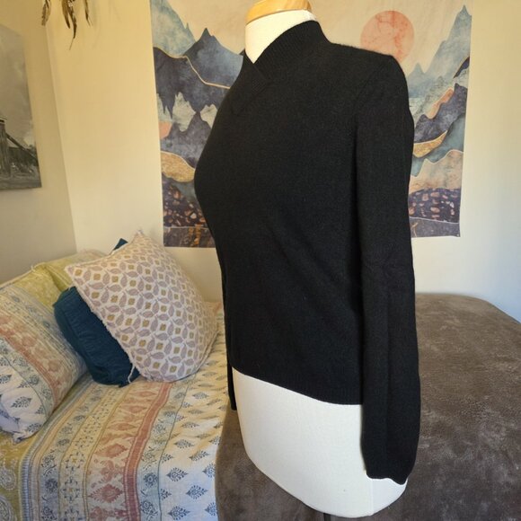 Investments 100% Cashmere Sweater Women’s S Black Mock Neck Soft Knit Pullover - Picture 6 of 11